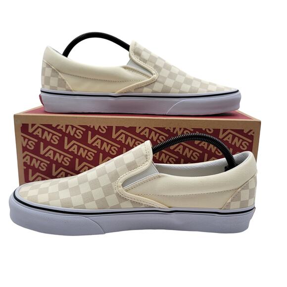 Vans Classic Slip-On Checkerboard White - Men's Size 10.5 NIB - Picture 2 of 8